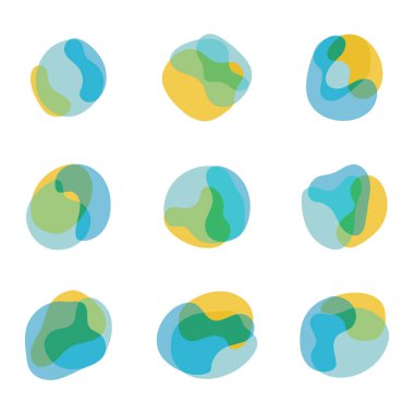 Özet ücretsiz şekilleri renklendirme, sarı mavi ve yeşil