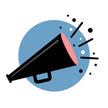 Megafon duyuru minimalist düz renk tasarımı