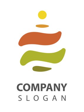 Zen veya spa renkli taşlar logo
