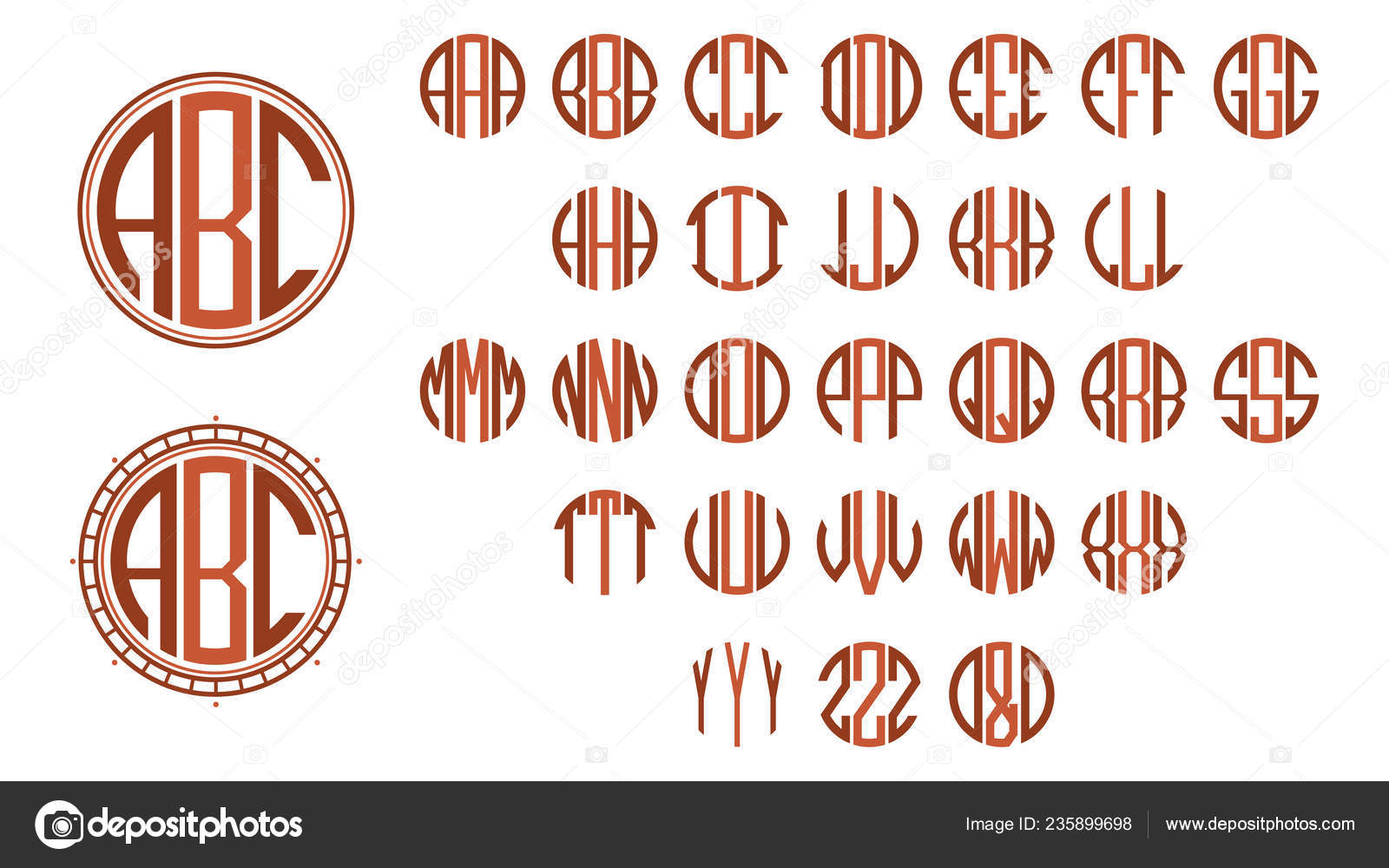 Monogram Circle Letters Art Deco Style Stock Photo by ©oculo 235899698
