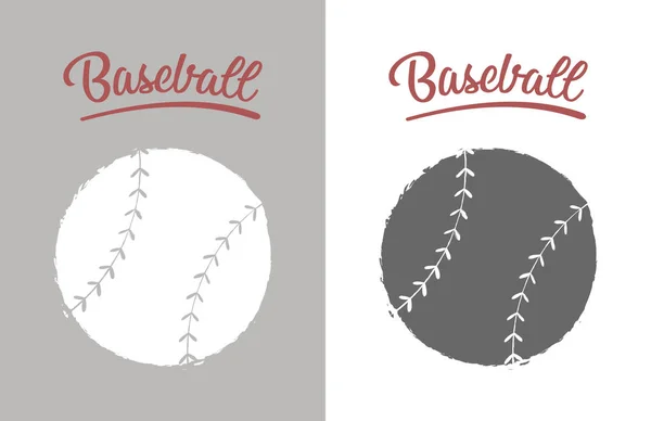 Manifesto Palla Baseball Vintage Grigio Bianco — Foto Stock