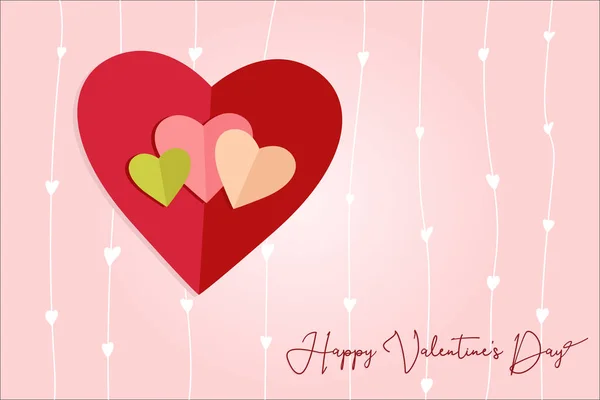 Love Hearts Postal Happy Valentines Day — Stock Photo, Image