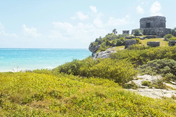 Ruines Mayas Tulum Mexique Près Mer Des Caraïbes — Photo