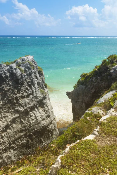 Caribe Vista Acantilado Del Mar Riviera Mexicana —  Fotos de Stock