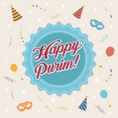 mutlu purim poster Yahudi kutlama