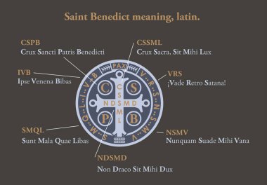 Aziz benedict medall meniang Latince