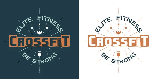 Crossfit Logo Seçkin Fitness Güçlü Olmak — Stok Vektör