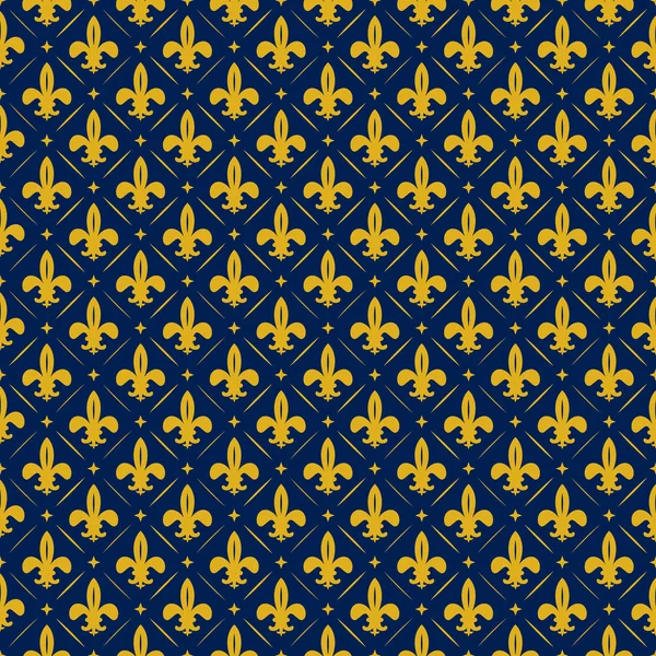 Fleur Lis Française Texture Lys Jaune Bleu — Image vectorielle