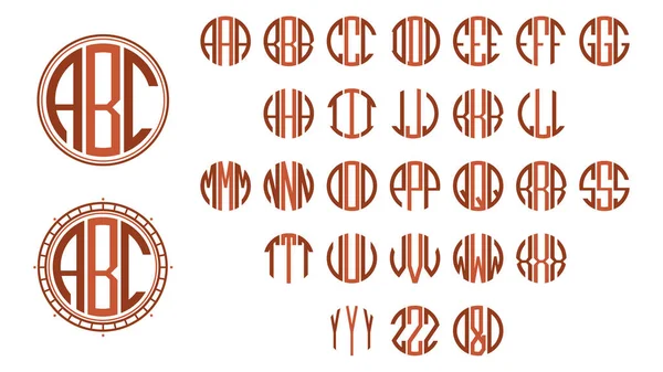 Monogram Cirkel Brieven Art Decostijl — Stockvector