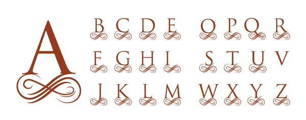 Kaligraphische Großbuchstaben Für Monogramme — Stockvektor