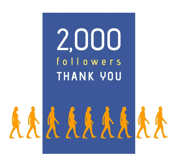 2000 Follower Danke Plakat — Stockvektor