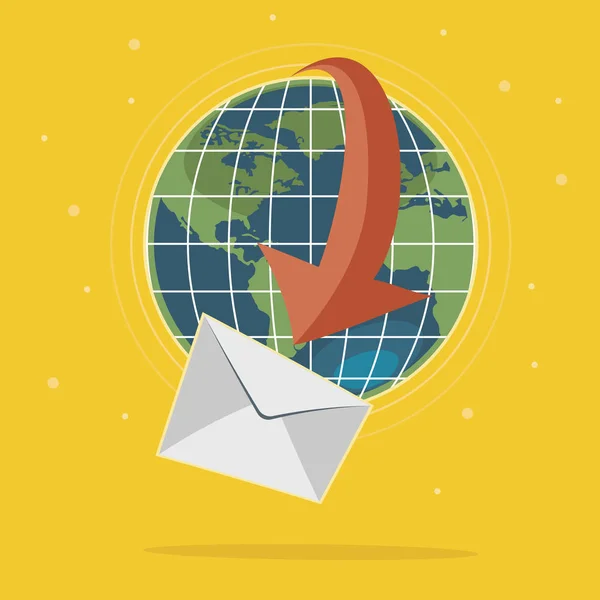 Concept de courrier global — Image vectorielle