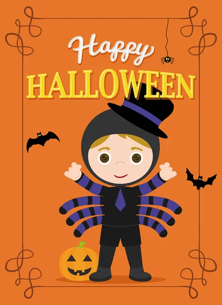 Halloween Poster Aranha —  Vetores de Stock