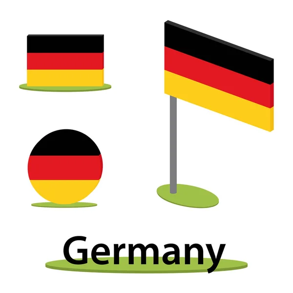 Bandeira isométrica alemanha — Vetor de Stock