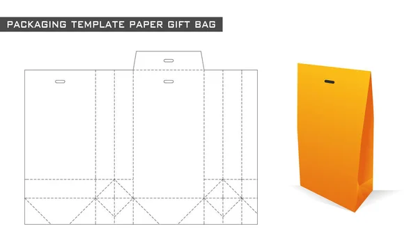 Modelo de embalagem saco de presente de papel — Vetor de Stock