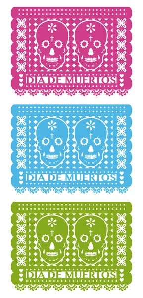 Papel Picado Muertos — Stockvektor