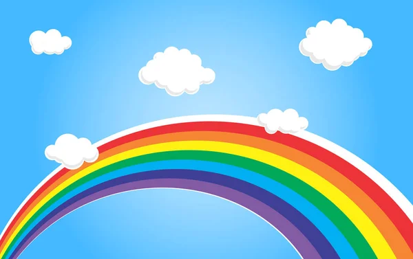 Rainbow and clouds — Stock Vector