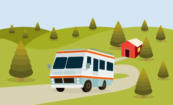 RV Camping — Vector de stock