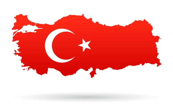 Türkiye'de harita bayrağı — Stok Vektör