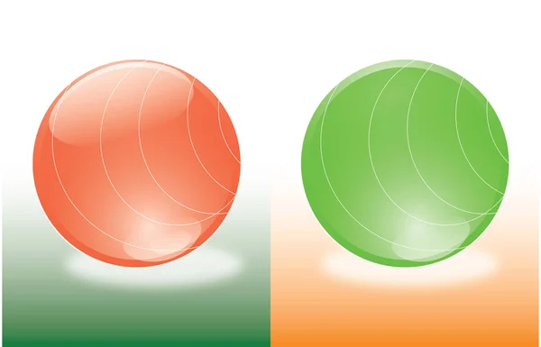 球红色和绿色 — 图库矢量图片