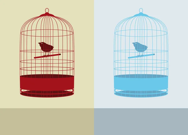 Mélange cage à oiseaux — Image vectorielle