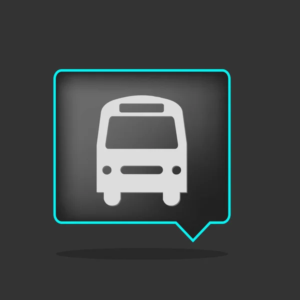 Černá neon autobus ikona — Stockový vektor