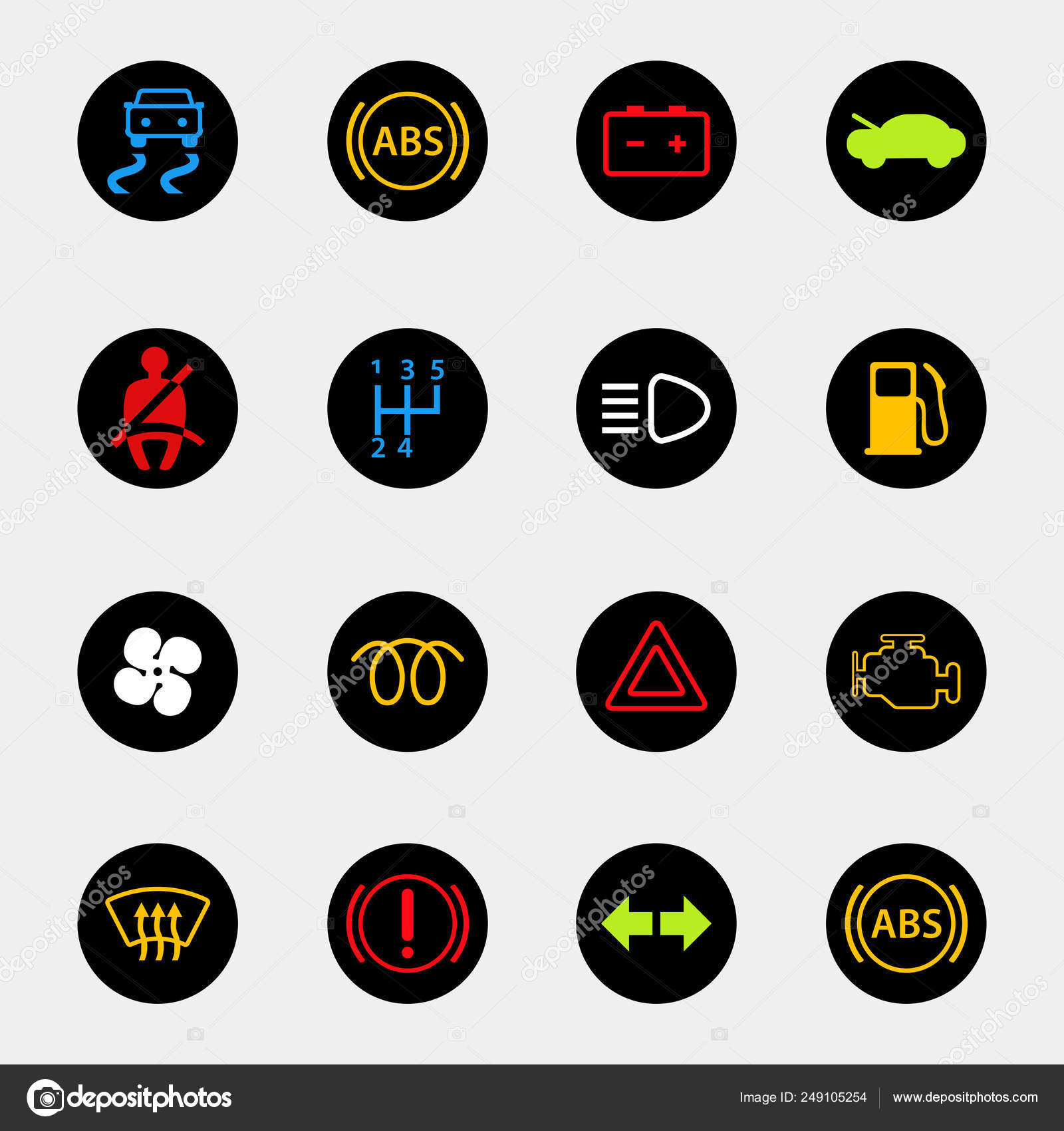 Dashboard car icons Stock Vector Image by ©oculo 249105254