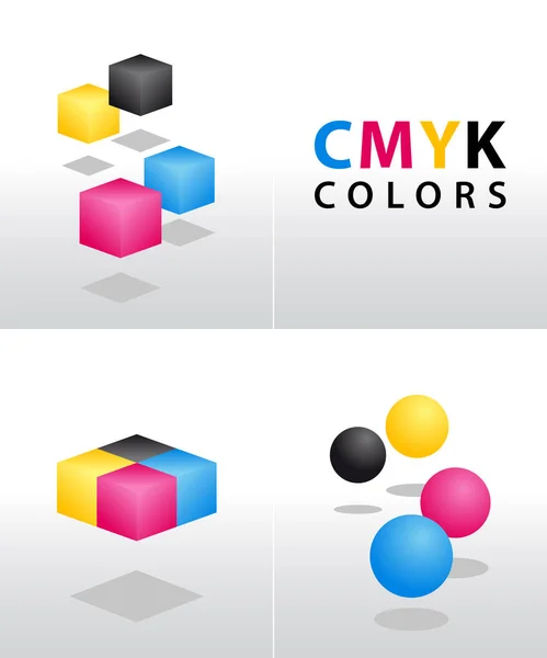 CMYK shapes and colors — Stock Vector
