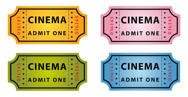 Biglietti per cinema a colori — Vettoriale Stock