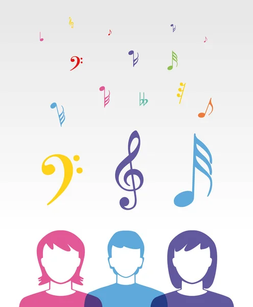 Color music people — Stock Vector