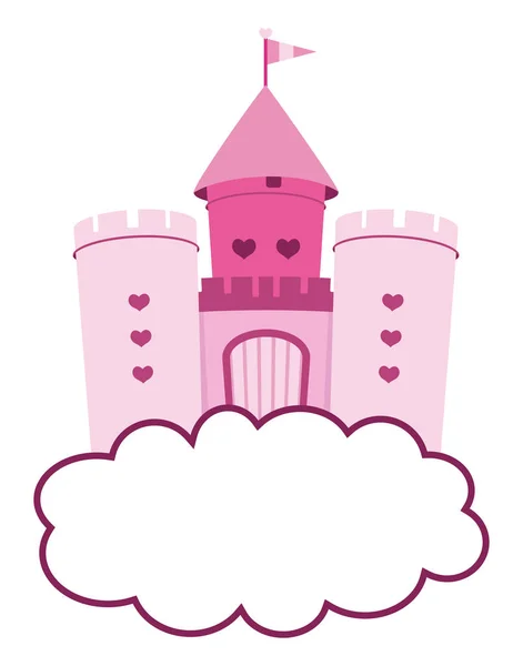 Mignon château rose — Image vectorielle