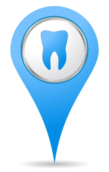 Icono de ubicación del dentista — Vector de stock