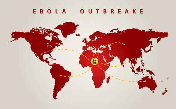 Ebola wereld — Stockvector