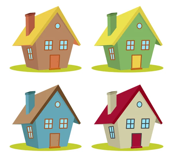 Four houses — Stock Vector