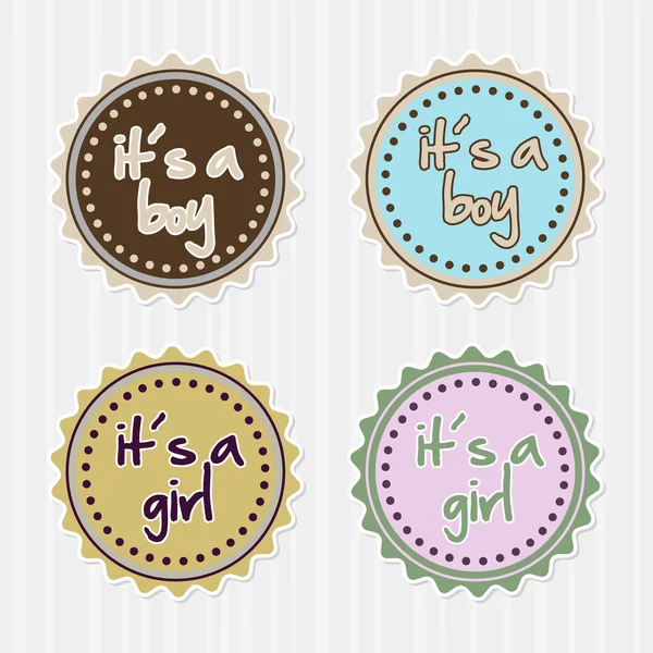 Girl boy badges — Stock Vector