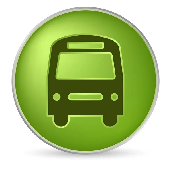 Icono de autobús verde — Vector de stock