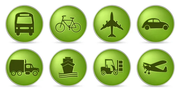 Iconos del transporte verde — Vector de stock