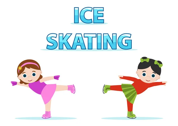 Patinadores de hielo — Vector de stock