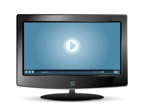 Reproductor de vídeo monitor lcd — Vector de stock