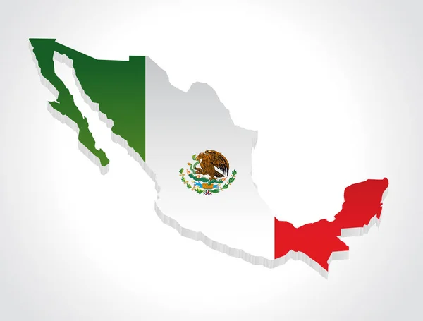 Carte géographique mexico 3d — Image vectorielle