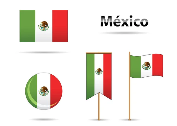 Banderas mexicanas — Archivo Imágenes Vectoriales