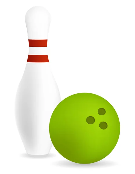 Bowling topu ile pin完善运动员裸体回来在黑色背景上 — Stok Vektör