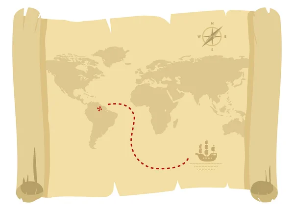 Пиратская карта — стоковый вектор