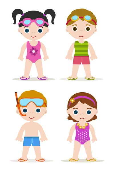 游泳池的孩子 — 图库矢量图片
