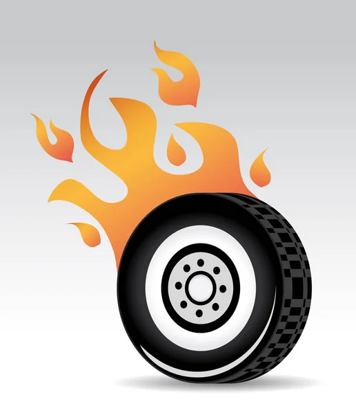 Hořící pneumatiky — Stockový vektor