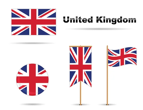 Vlag onder Britse vlag — Stockvector