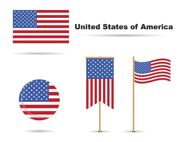 Drapeaux USA — Image vectorielle