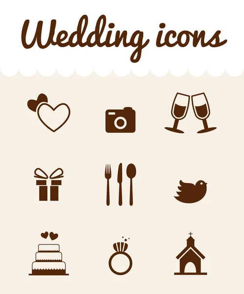 Свадебные иконы — стоковый вектор