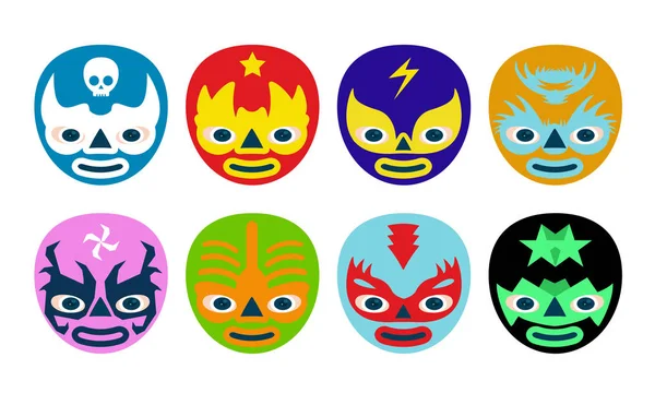 Máscaras de luchadores — Vector de stock