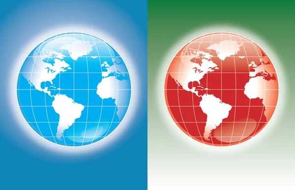 Monde bleu et rouge — Image vectorielle